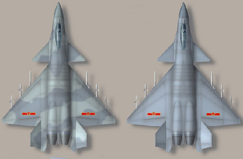 中國(guó)四代戰(zhàn)機(jī)假想圖。