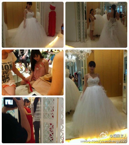 李小璐攜伴娘團高調試婚紗