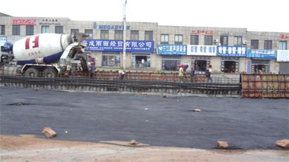 重慶路改造李滄段施工現(xiàn)場(chǎng)