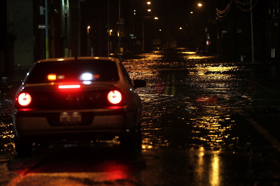 颶風(fēng)桑迪登陸紐約 曼哈頓變澤國
