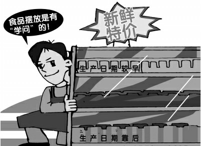 超市貨架陳列藏玄機 最新鮮在后最便宜在下邊