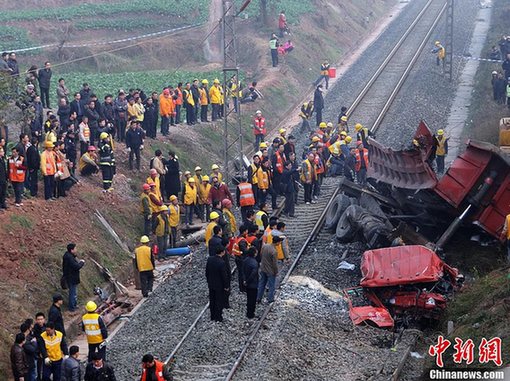 四川貨車(chē)從橋上墜落鐵路