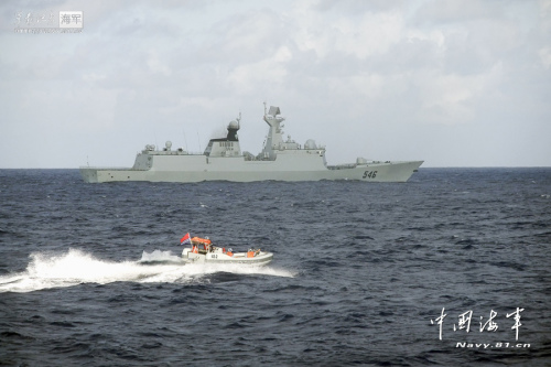 資料圖：海軍鹽城號新型導(dǎo)彈護(hù)衛(wèi)艦。
