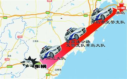 日東高速車禍傷員轉(zhuǎn)青島治療 警車開道3小時抵達(dá)